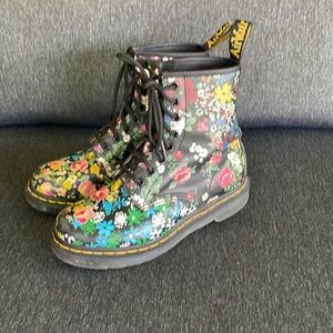 Dr. Martens Floral Black Boots